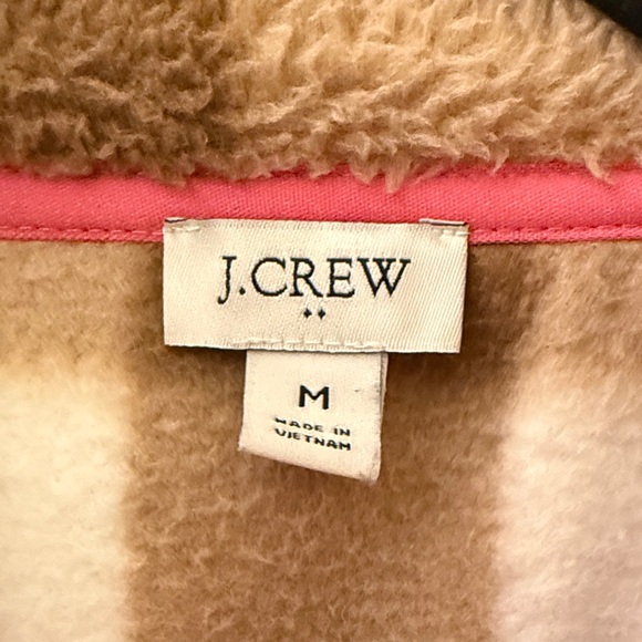 J. Crew Factory Brown and Pink Plaid Fleece Hoodie - Picture 2 of 4